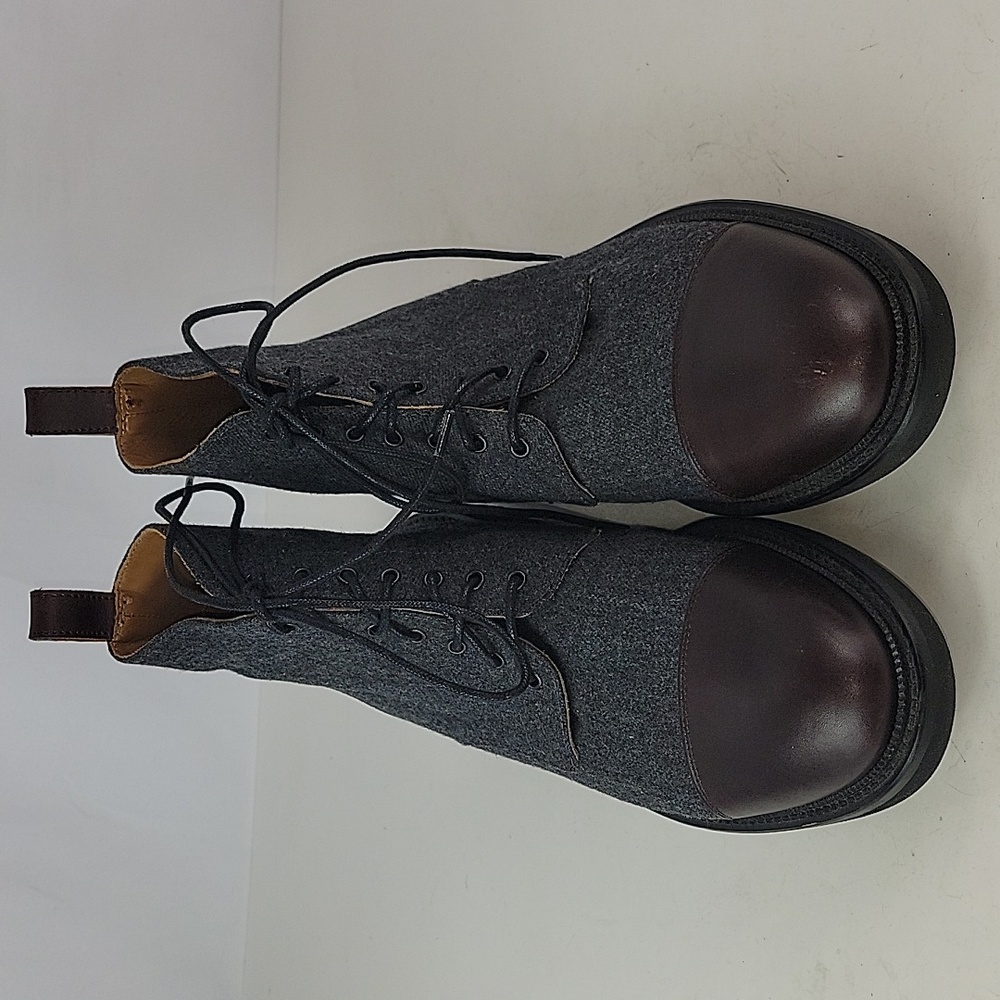 TAFT The Jack Cap Toe Boot In Grey/Oxblood Wool/Leather Men's - Picture 9 of 16